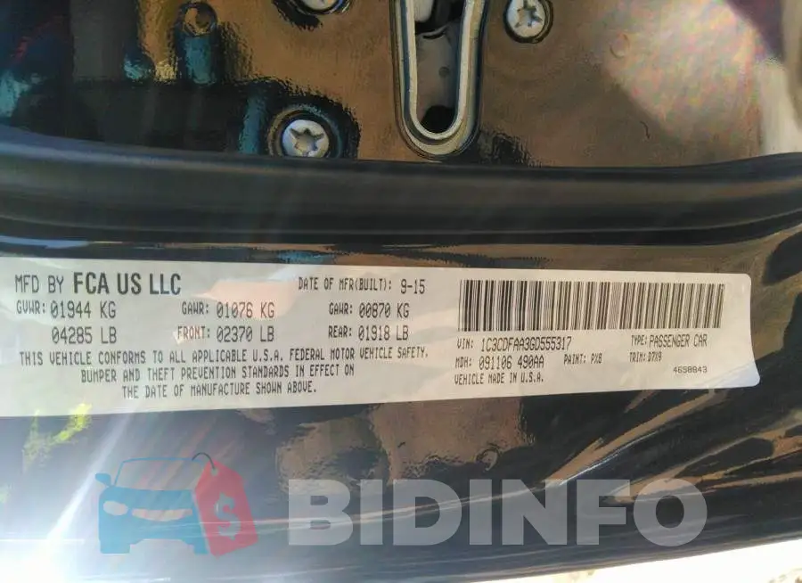 1C3CDFAA3GD555317 Photo# 9