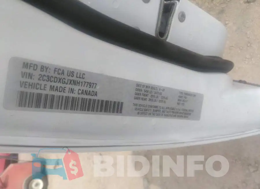 2C3CDXGJXNH177977 Photo# 9