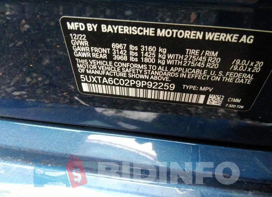 5UXTA6C02P9P92259 Photo# 9