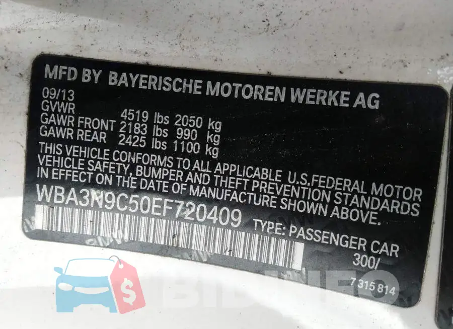 WBA3N9C50EF720409 Photo# 9