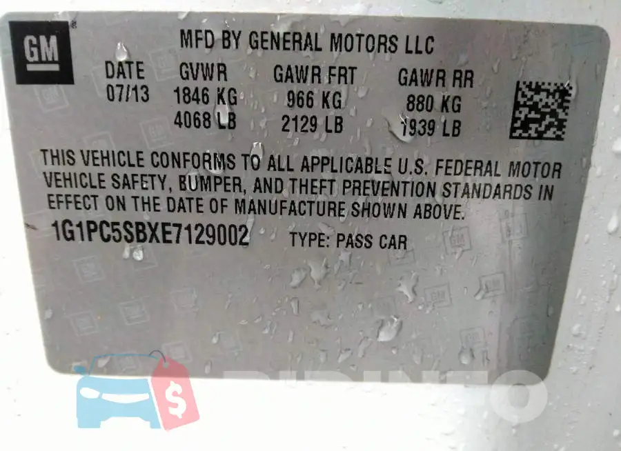 1G1PC5SBXE7129002 Photo# 9