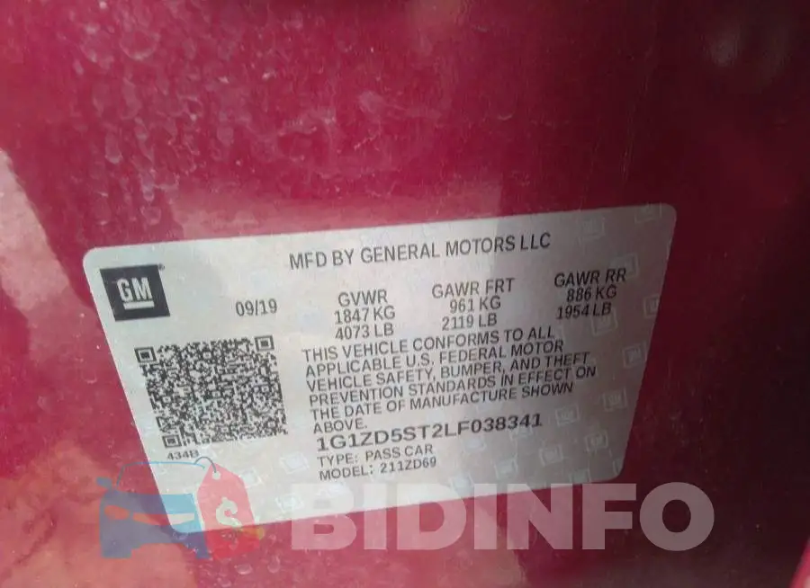 1G1ZD5ST2LF038341 Photo# 9