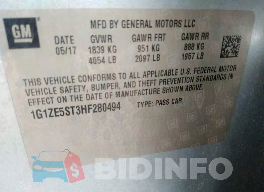 1G1ZE5ST3HF280494 Photo# 9