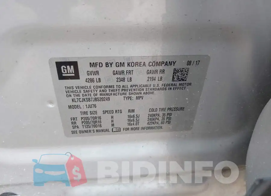 KL7CJKSB7JB520249 Photo# 9