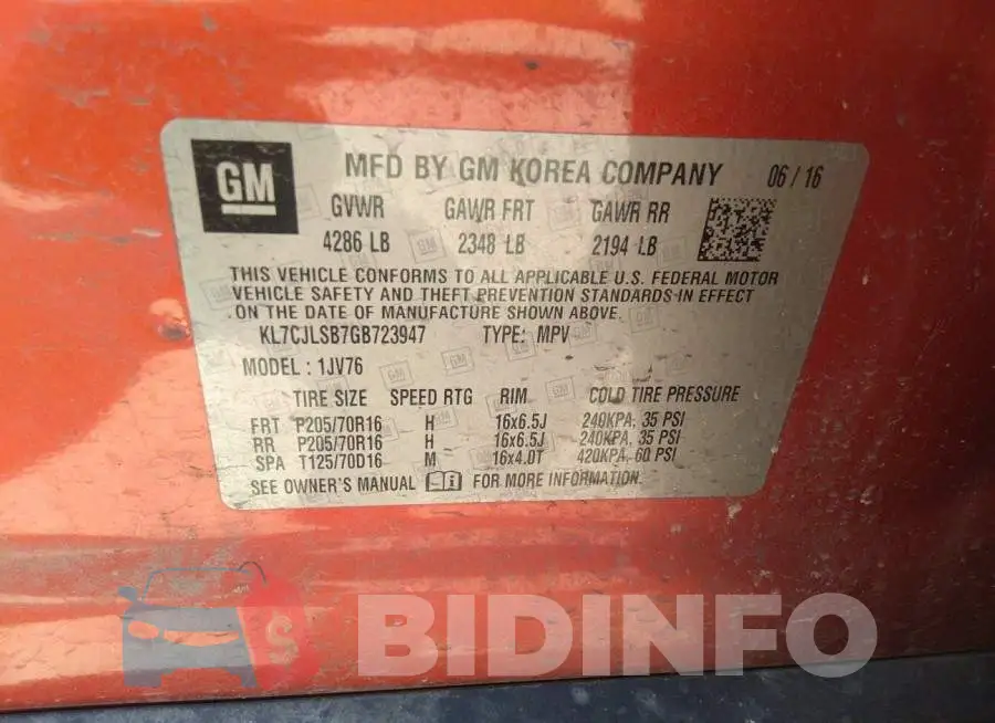 KL7CJLSB7GB723947 Photo# 9