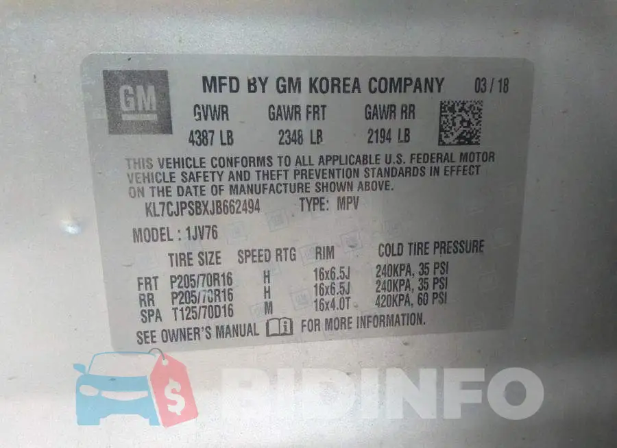 KL7CJPSBXJB662494 Photo# 9