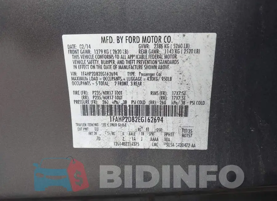 1FAHP2D82EG162694 Photo# 9