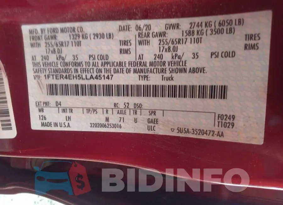 1FTER4EH5LLA45147 Photo# 9