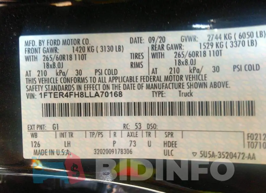 1FTER4FH8LLA70168 Photo# 9