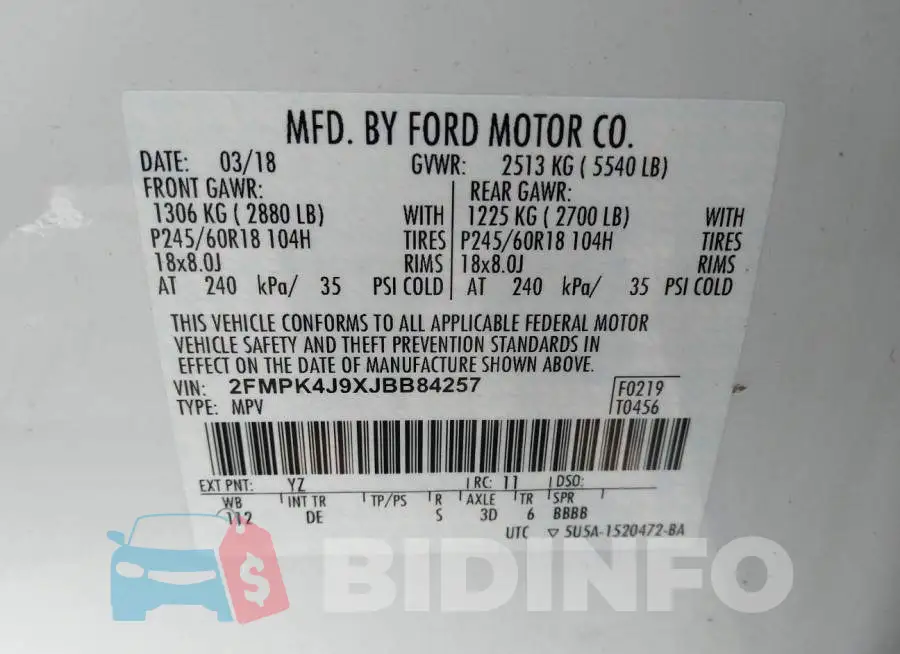 2FMPK4J9XJBB84257 Photo# 9