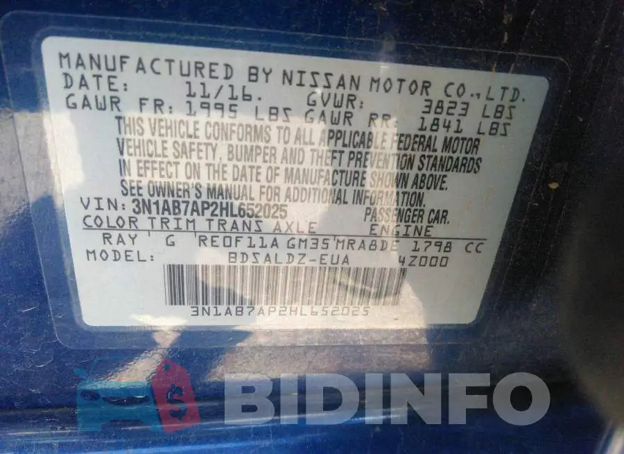 3N1AB7AP2HL652025 Photo# 9