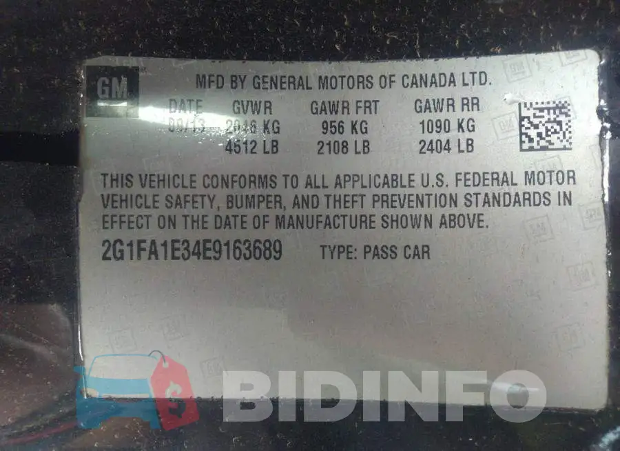2G1FA1E34E9163689 Photo# 9