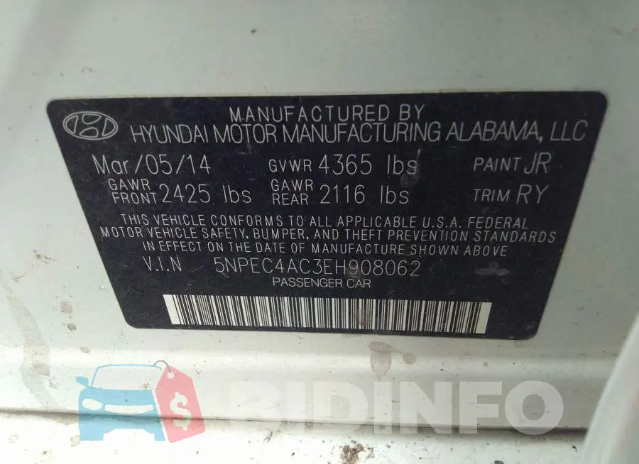 5NPEC4AC3EH908062 Photo# 9