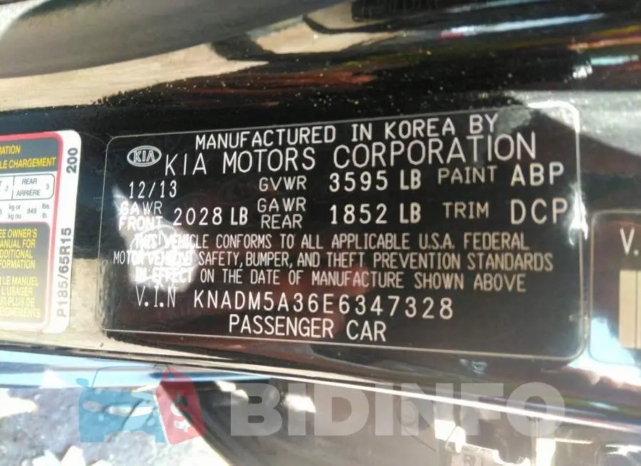 KNADM5A36E6347328 Photo# 9