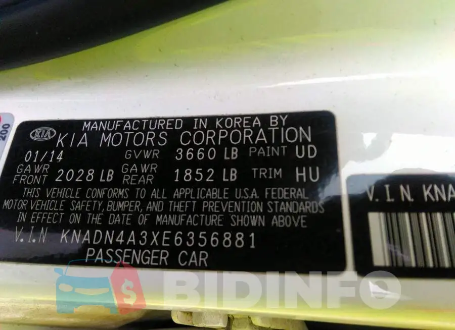 KNADN4A3XE6356881 Photo# 9