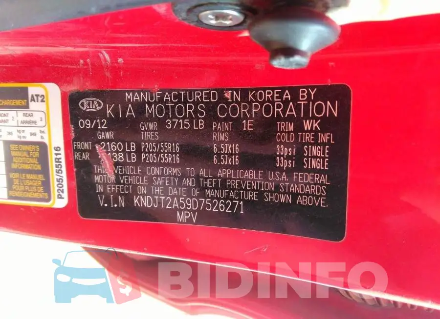 KNDJT2A59D7526271 Photo# 9