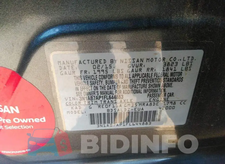 3N1AB7AP1FL644883 Photo# 9