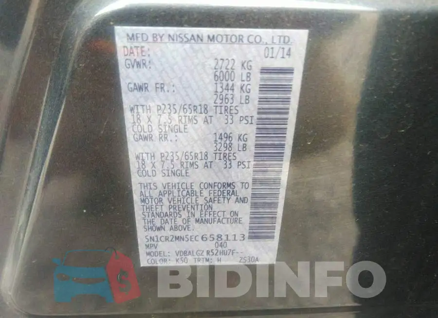 5N1CR2MN5EC658113 Photo# 9