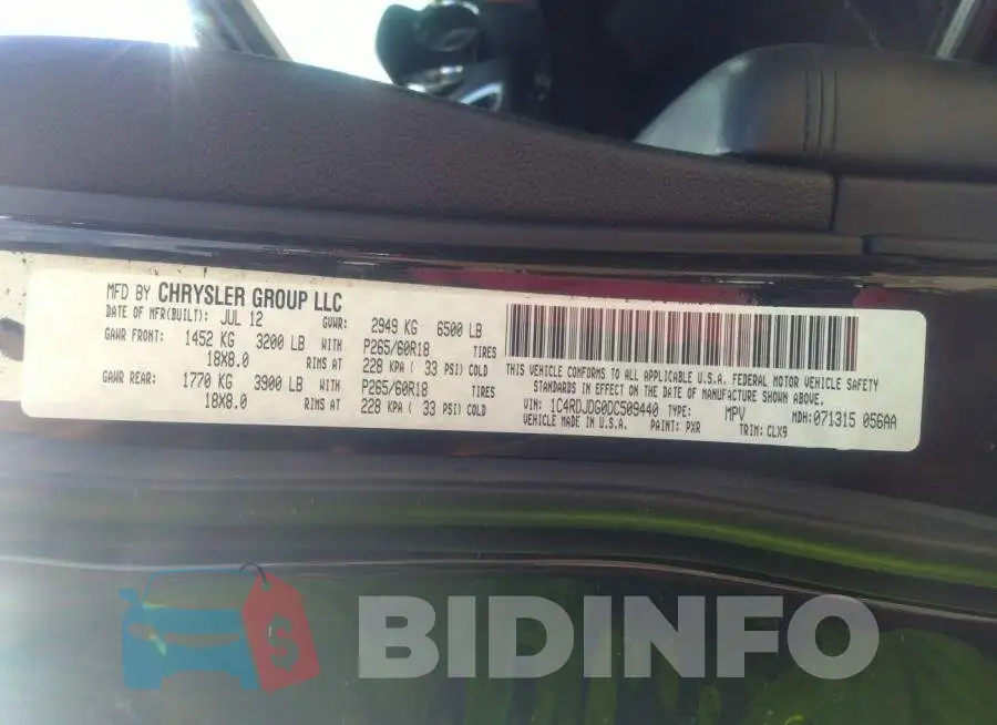 1C4RDJDG0DC509440 Photo# 9
