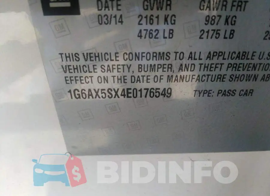 1G6AX5SX4E0176549 Photo# 9