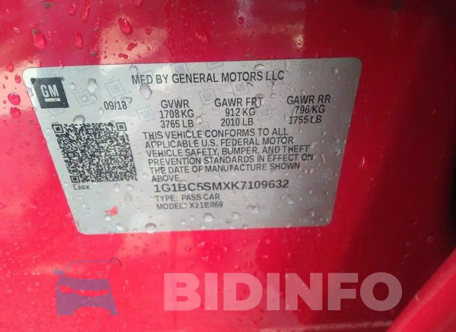1G1BC5SMXK7109632 Photo# 9