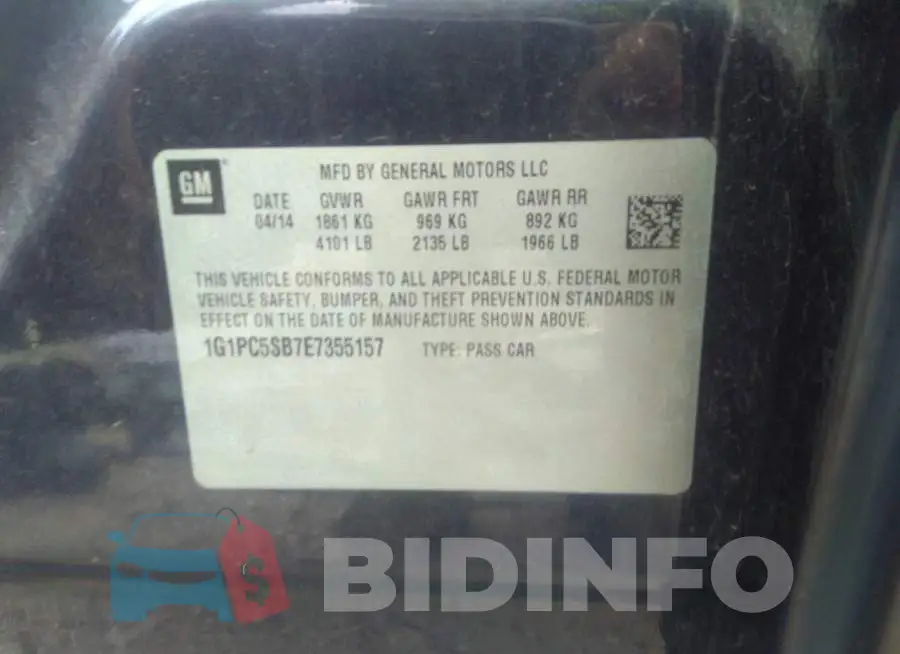 1G1PC5SB7E7355157 Photo# 9
