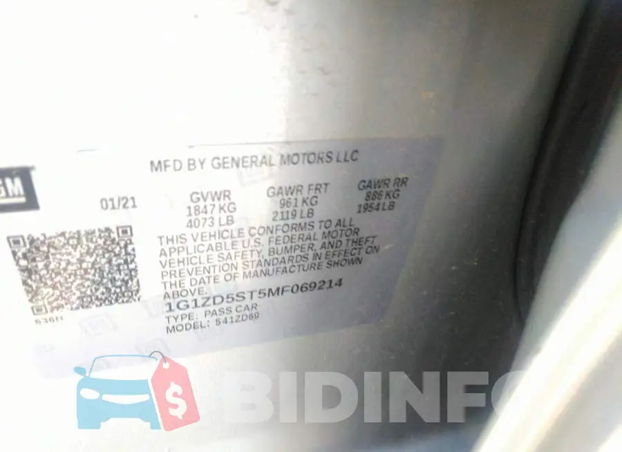 1G1ZD5ST5MF069214 Photo# 9
