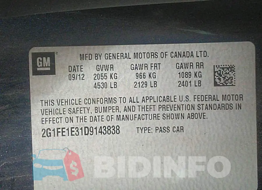 2G1FE1E31D9143838 Photo# 9