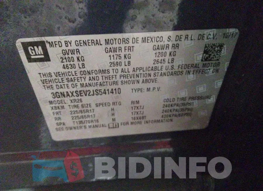 3GNAXSEV2JS541410 Photo# 9