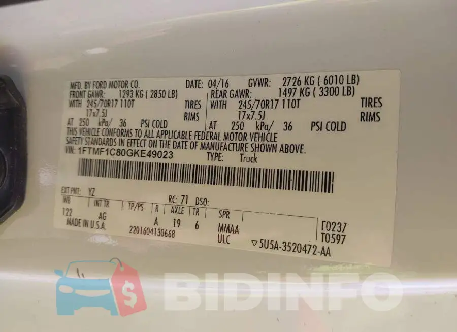1FTMF1C80GKE49023 Photo# 9