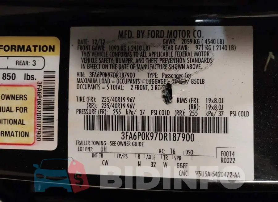 3FA6P0K97DR187900 Photo# 9