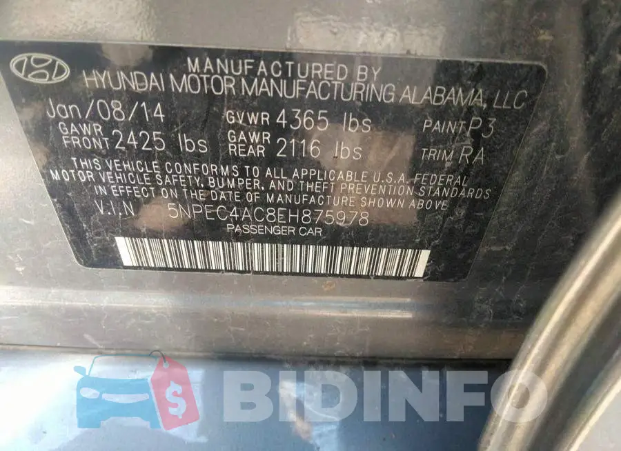 5NPEC4AC8EH875978 Photo# 9