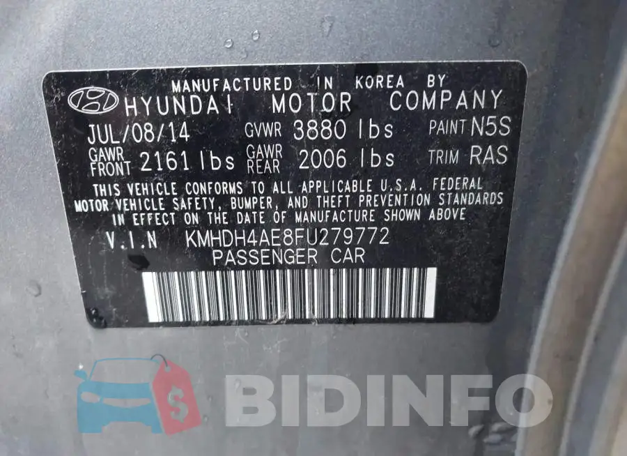 KMHDH4AE8FU279772 Photo# 9