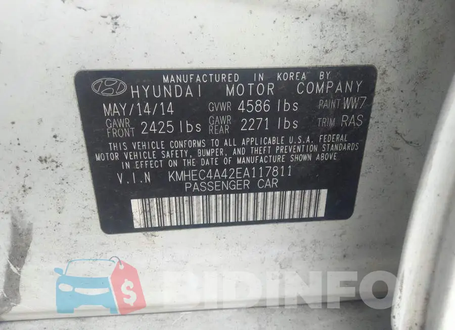 KMHEC4A42EA117811 Photo# 9