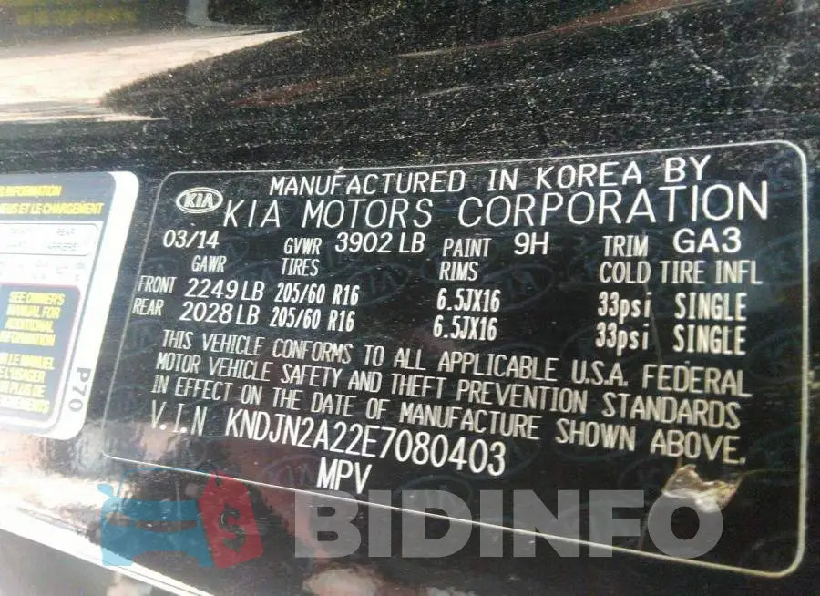 KNDJN2A22E7080403 Photo# 9