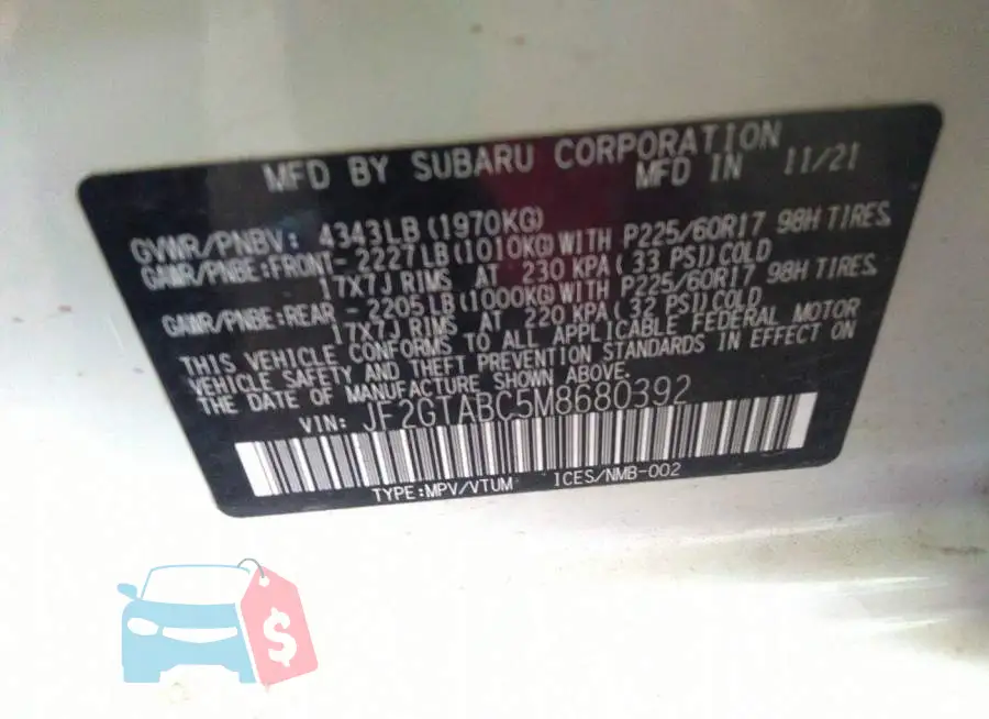 JF2GTABC5M8680392 Photo# 9