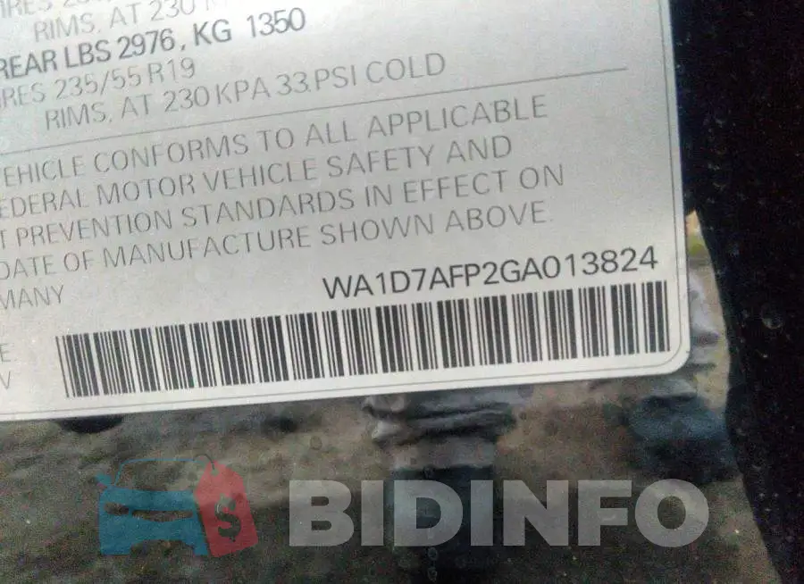 WA1D7AFP2GA013824 Photo# 9