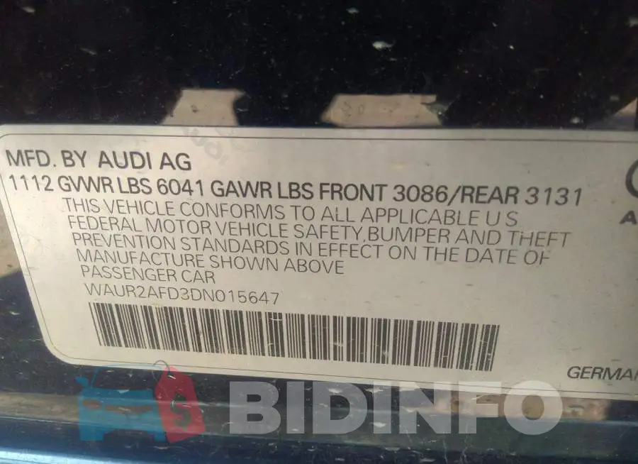 WAUR2AFD3DN015647 Photo# 9