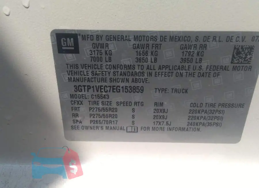 3GTP1VEC7EG153859 Photo# 9