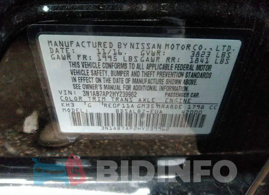 3N1AB7AP2HY239962 Photo# 9