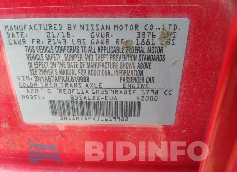 3N1AB7APXJL619988 Photo# 9