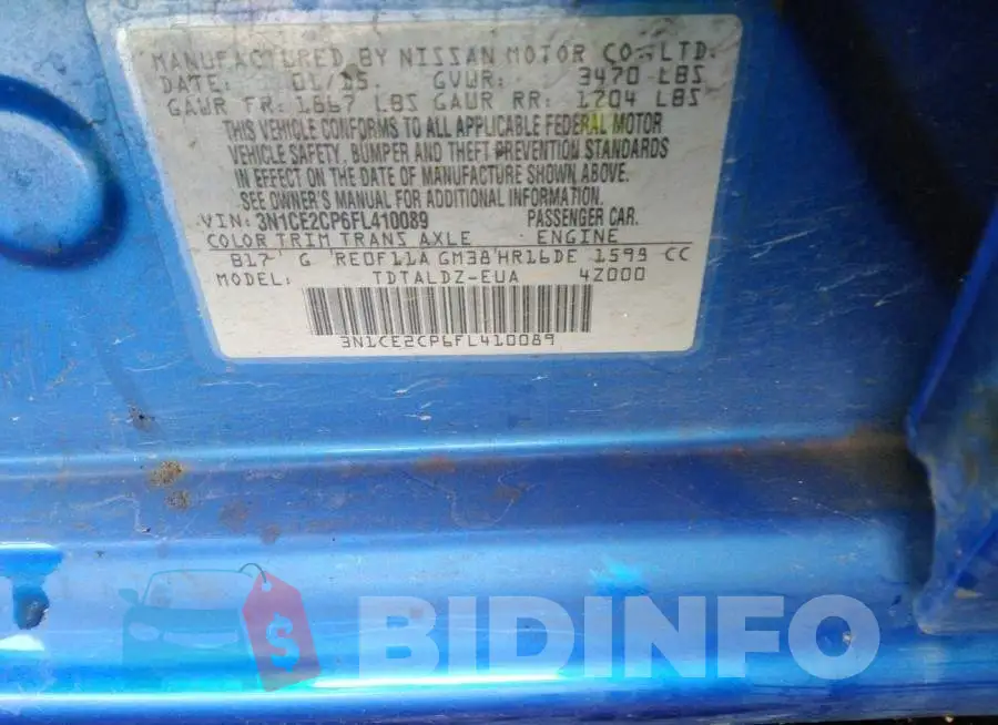 3N1CE2CP6FL410089 Photo# 9