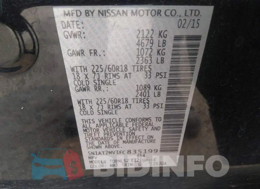 5N1AT2MV3FC835199 Photo# 9