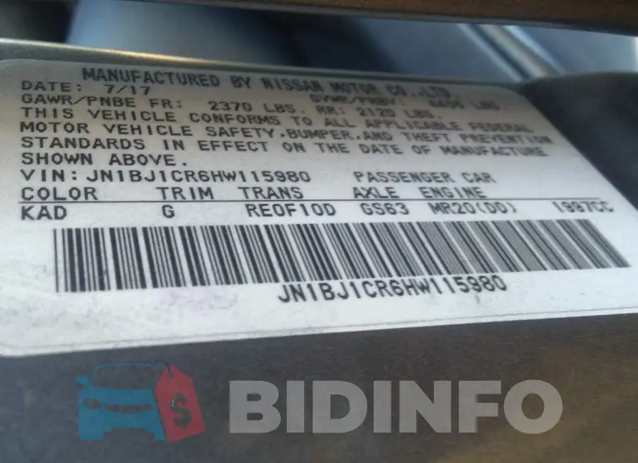 JN1BJ1CR6HW115980 Photo# 9