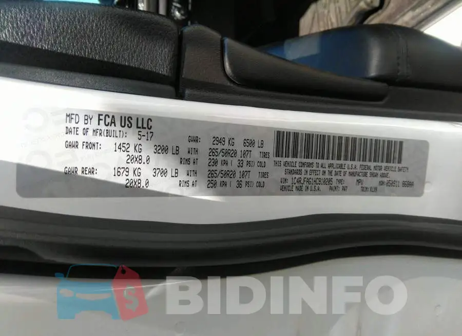 1C4RJFAG1HC910205 Photo# 9