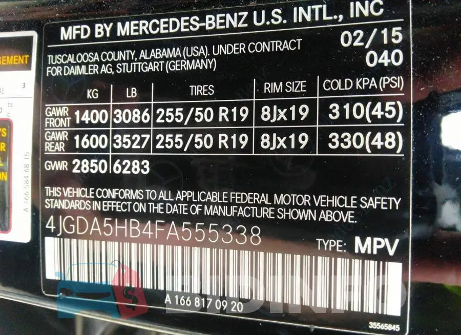 4JGDA5HB4FA555338 Photo# 9