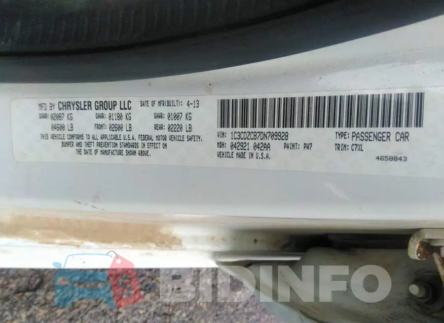 1C3CDZCB7DN709928 Photo# 9