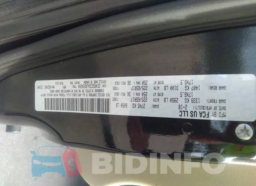 2C4RDGCGXJR224204 Photo# 9