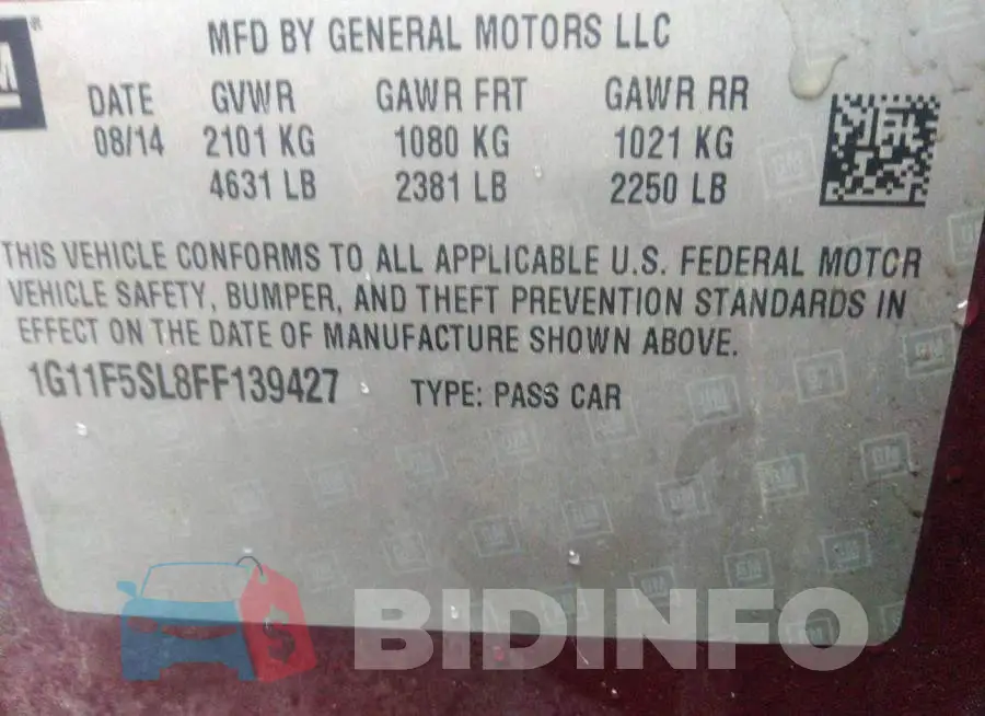 1G11F5SL8FF139427 Photo# 9
