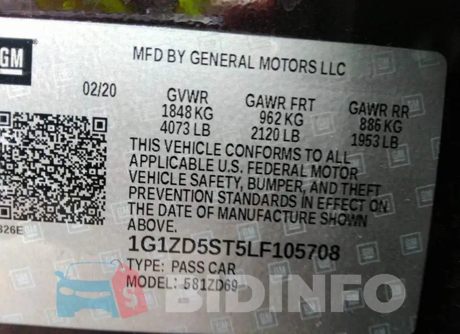 1G1ZD5ST5LF105708 Photo# 9